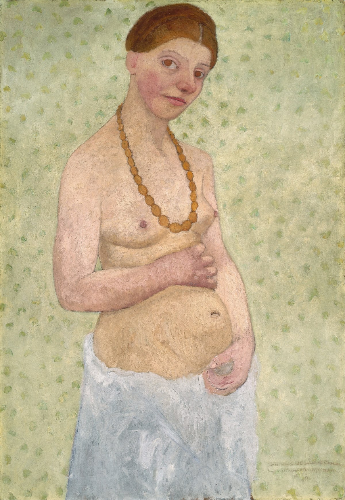 Self-Portrait on the Sixth Wedding Anniversary by Paula Modersohn-Becker, 1906